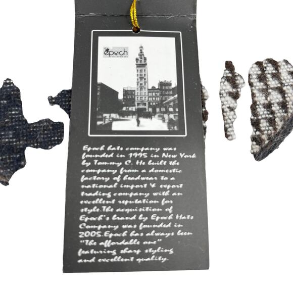 Epoch Hat American Classic Patchwork Ivy Brown Gray Large Wool New - Picture 7 of 12